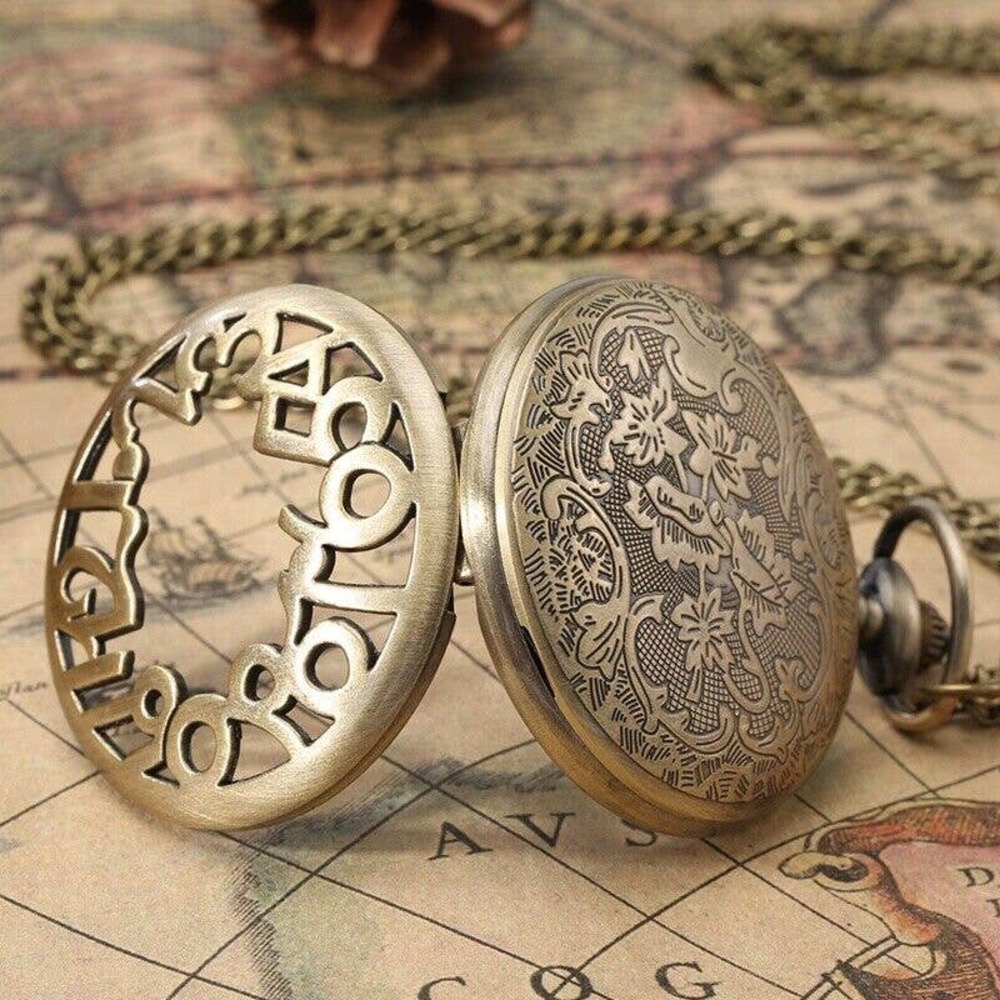 Modern Numerals Pocket Watch NEW Fun Design Unique Gift Fun - Picture 4 of 4